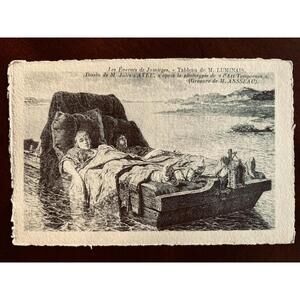 French Postcard Art Les Énervés de Jumièges Poem Adrien Dézamy Sons Of Clovis II